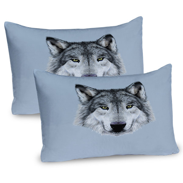 HGOD DESIGNS Wolf Pillow Case - 18x18 Inch Cotton Linen Cushion Cover For Home Decor